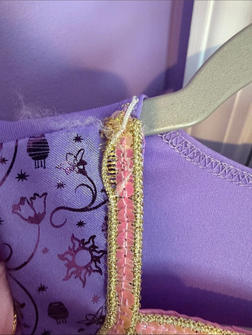 Rapunzel Purple & Pink Princess Costume Dress with Gem Accent